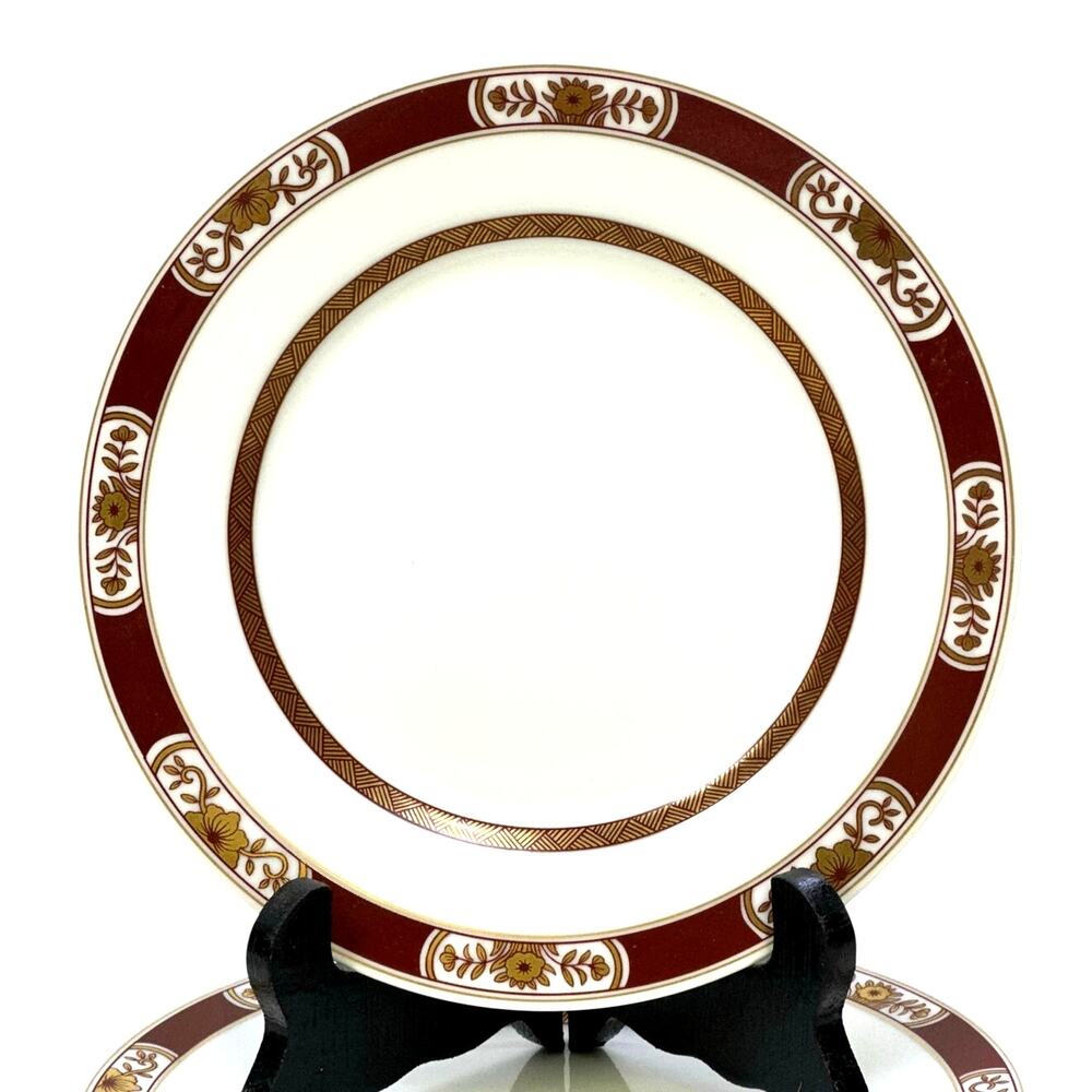 Fitz & Floyd 1979 Retired 'Fleur Orientale Cinnabar' 7.5" Salad Plates-Set of 4